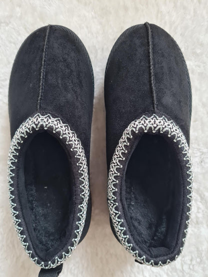 mules noir tissés