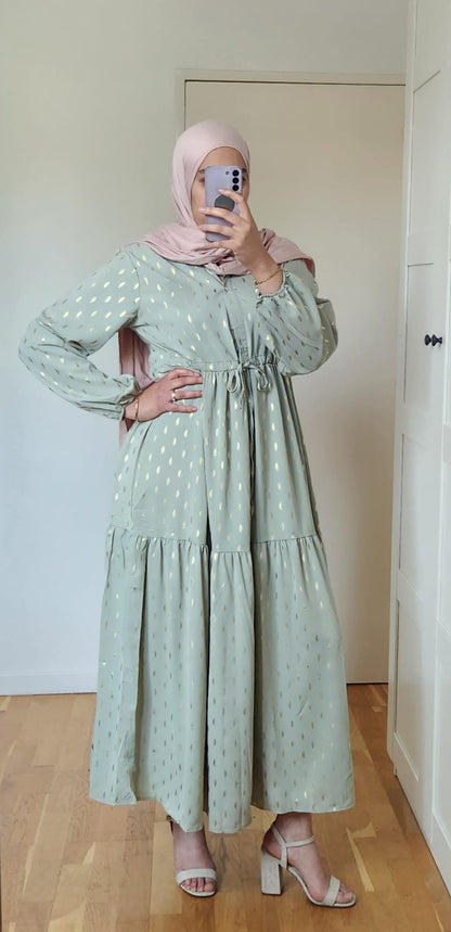 Robe longue vert pastel ALYA