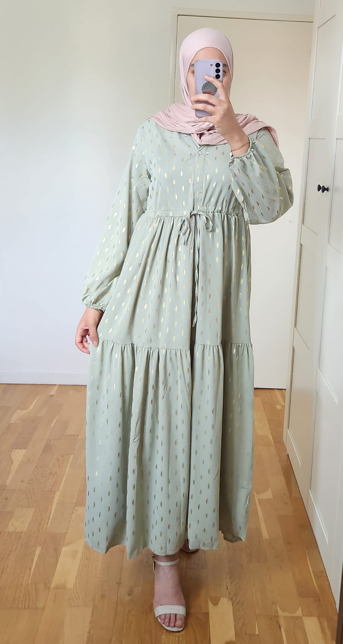 Robe longue vert pastel ALYA