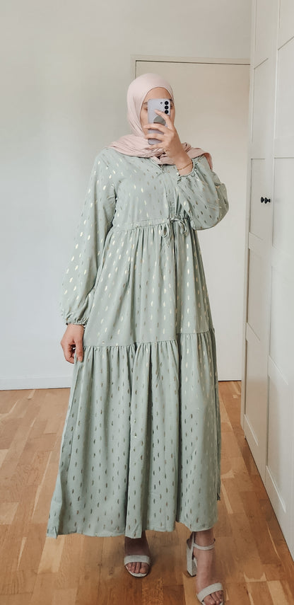 Robe longue vert pastel ALYA