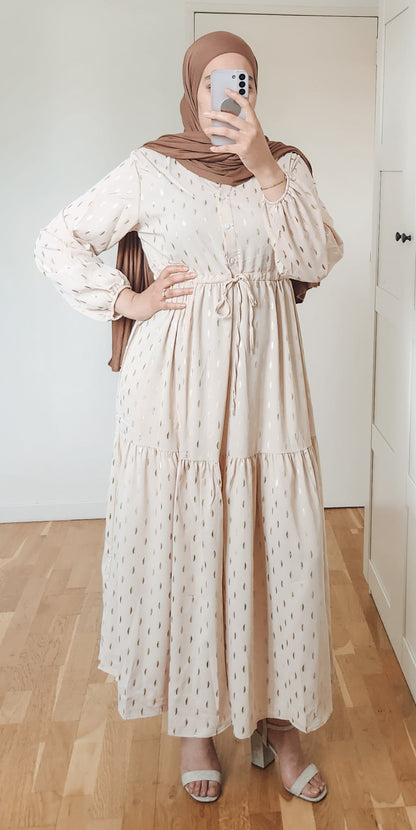 Robe longue beige